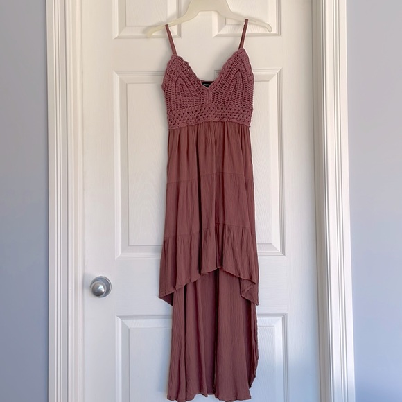 Dusty Rose Crochet detail dress Small - Picture 1 of 5